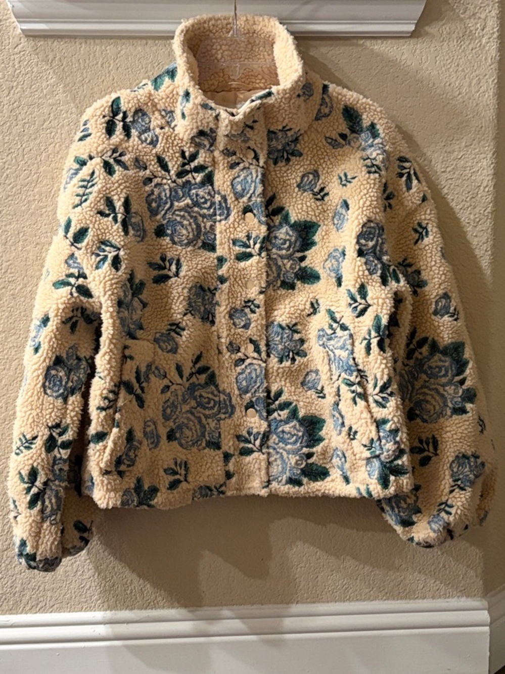 The Tiny Big Sister Roses Sherpa Jacket Size M/38 - Picture 4 of 13